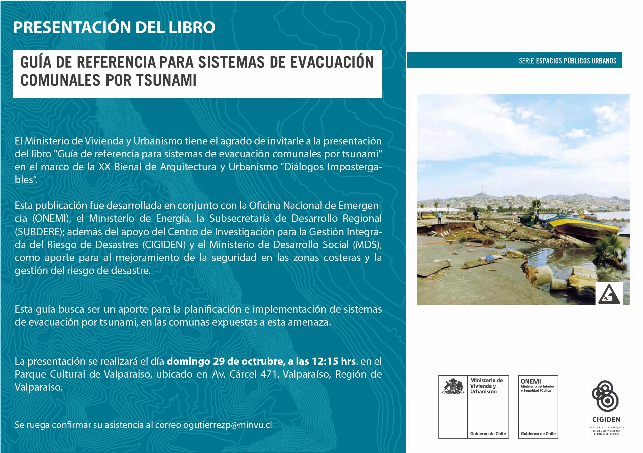 Presentación del libro: Guía de referencia para sistemas de evacuación comunales por tsunami