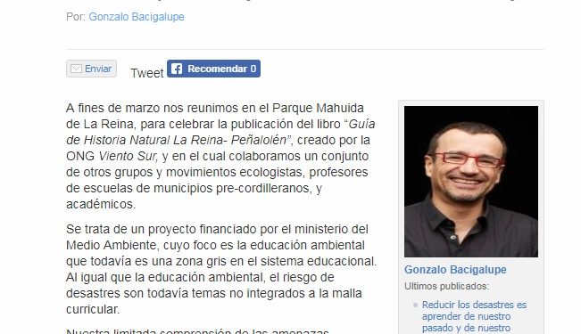 La Tercera: Reducir los desastres es aprender de nuestro pasado y de nuestro entorno hoy