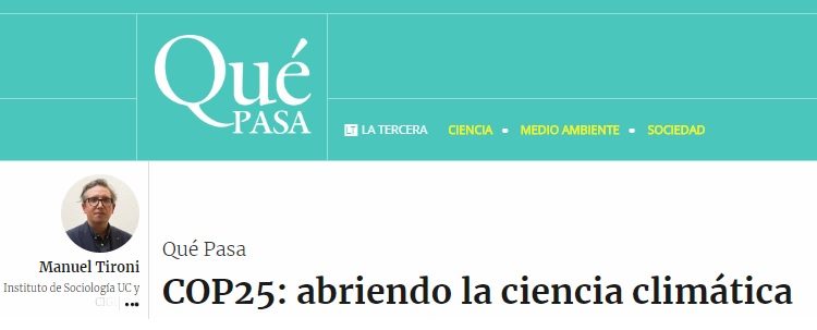 La Tercera: COP25 abriendo la ciencia climática