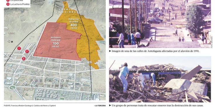 La Tercera: A 28 años del aluvión de Antofagasta, estudio advierte riesgos en zona de La Chimba