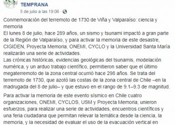 CIMAT Noticias: Conmemoración del terremoto de 1730 de Viña y Valparaíso: ciencia y memoria