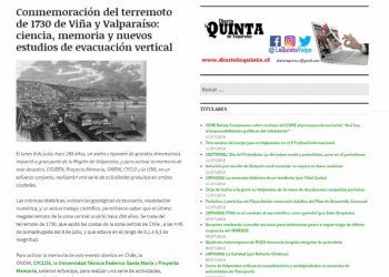 Diario La Quinta: Conmemoración del terremoto de 1730 de Viña y Valparaíso: ciencia, memoria y nuevos estudios de evacuación vertical