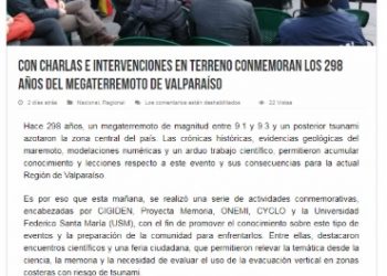 Radio Festival: Con charlas e intervenciones en terreno conmemoran los 298 años del megaterremoto de Valparaíso