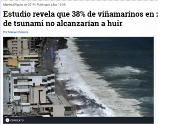 Bio Bio Chile: Estudio revela que 38% de viñamarinos en zona de riesgo de tsunami no alcanzarían a huir