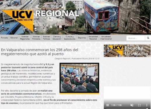UCV Noticias: En Valparaíso conmemoran los 298 años del megaterremoto que azotó al puerto