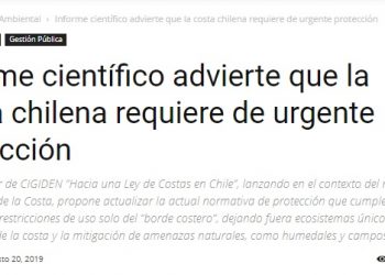 CodeXverde: Informe científico advierte que la costa chilena requiere de urgente protección