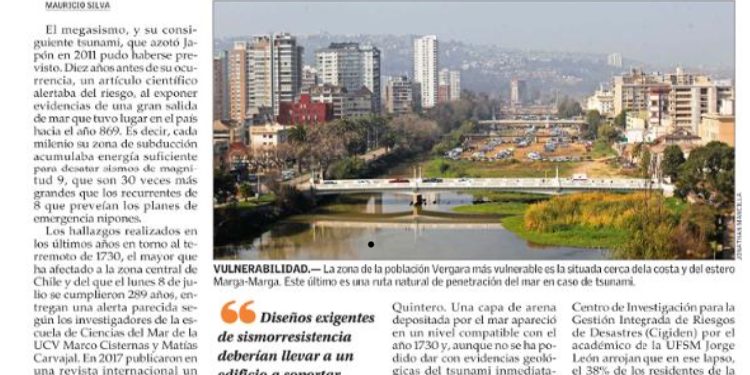 El Mercurio: Investigación académica sugiere incorporar evacuación vertical frente al riesgo de maremotos