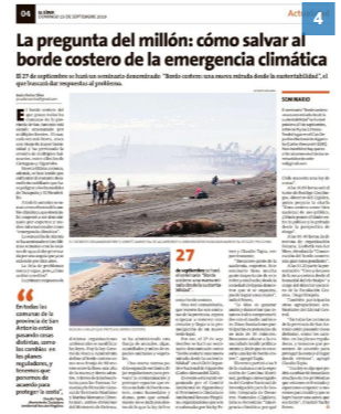 Líder de San Antonio: La pregunta del millón ¿cómo salvar el borde costero de la emergencia climática?