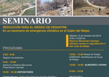 Seminario: Reducción para el riesgo de desastre en un escenario de emergencia climática en el Cajón del Maipo