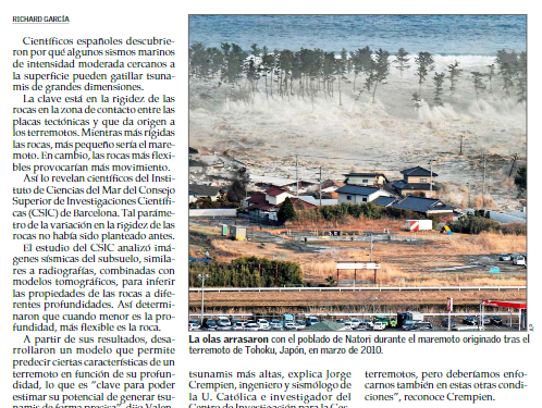 El Mercurio: Crean un nuevo modelo que puede predecir la dimensión de algunos tsunamis