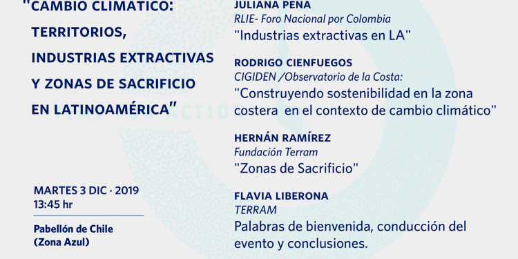 Charla: Cambio climático, territorio, industrias extractivas y zonas de sacrificio en latinoamérica