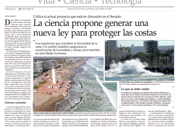 El Mercurio: La ciencia propone generar una nueva ley para proteger las costas