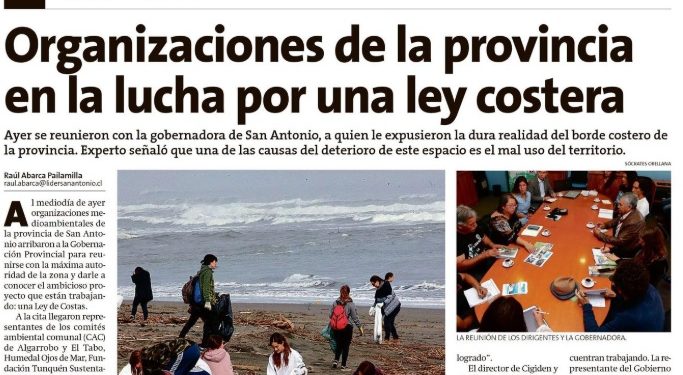 El líder de San Antonio: Organizaciones de la provincia en la lucha por una ley de costa