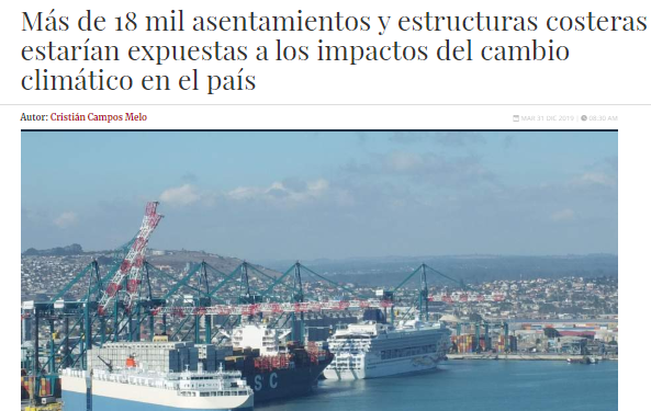 La Tercera: Más de 18 mil asentamientos y estructuras costeras estarían expuestas a los impactos del cambio climático en el país