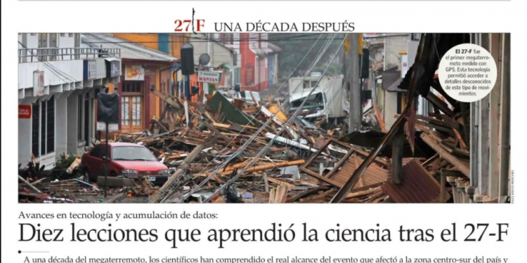 El Mercurio: Diez lecciones que aprendió la ciencia tras el 27-F