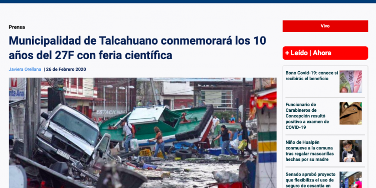 TVU.cl: Municipalidad de Talcahuano conmemorará los 10 años del 27F con feria científica