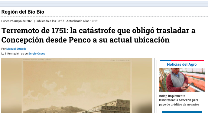 Bío Bío Chile.cl: Terremoto de 1751: la catástrofe que obligó trasladar a Concepción desde Penco a su actual ubicación