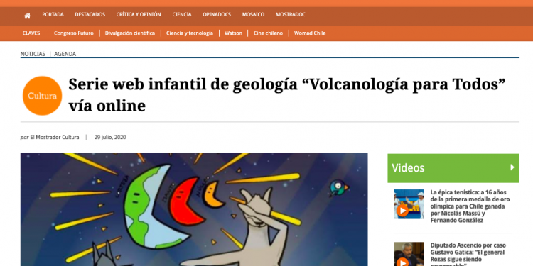 El Mostrador.cl: Serie web infantil de geología “Volcanología para Todos” vía online