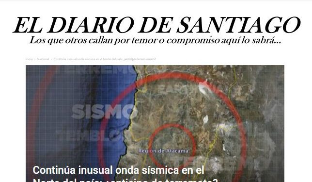 El Diario de Santiago.cl: Continúa inusual onda sísmica en el Norte del país: ¿anticipo de terremoto?