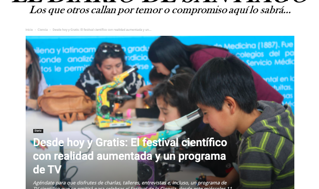 Radio Santiago.cl : Desde hoy y Gratis: El festival científico con realidad aumentada y un programa de TV