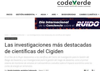 CodexVerde.cl: Las investigaciones más destacadas de científicas del Cigiden.