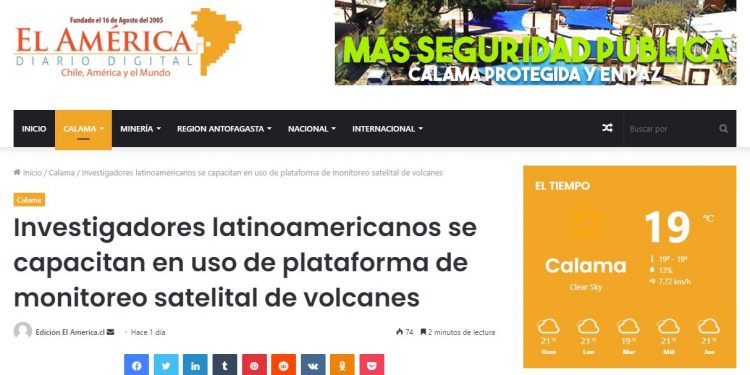 El America: Investigadores latinoamericanos se capacitan en uso de plataforma de monitoreo satelital de volcanes.