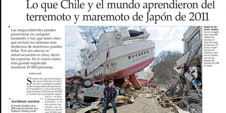 El Mercurio: Lo que Chile y el mundo aprendieron del terremoto y maremoto de Japón de 2011.