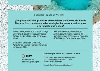 Quinto encuentro «Diálogos de litio. S.O.S.tenibilidad y Extractivismo en el desierto de Atacama»