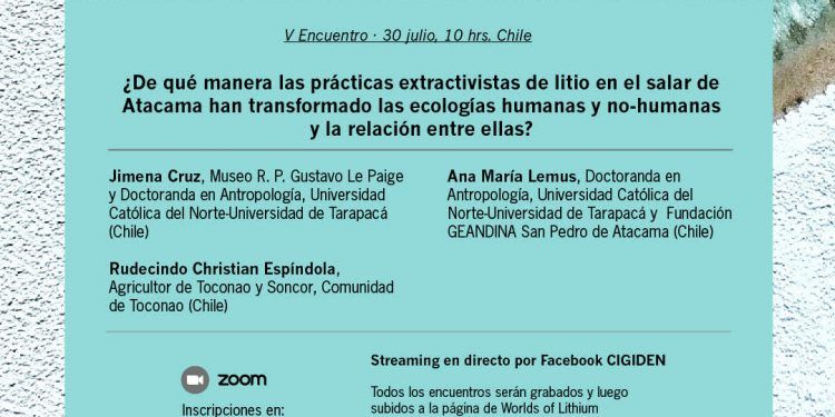 Quinto encuentro «Diálogos de litio. S.O.S.tenibilidad y Extractivismo en el desierto de Atacama»