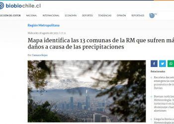 Bio Bio Chile: Mapa identifica las 13 comunas de la RM que sufren más daños a causa de las precipitaciones