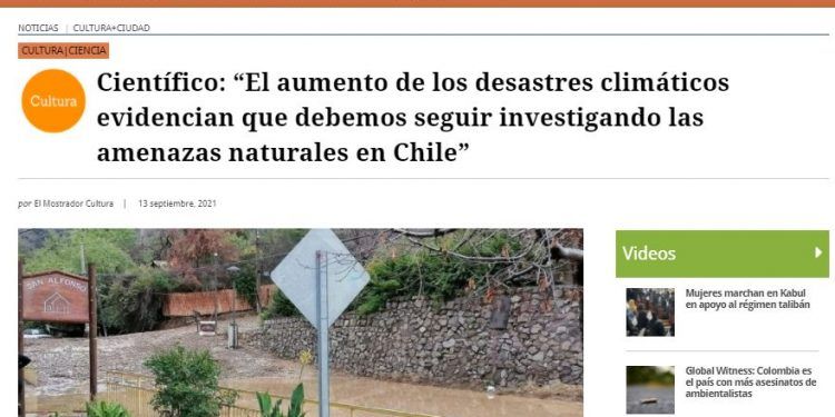 El Mostrador – Científico: “El aumento de los desastres climáticos evidencian que debemos seguir investigando las amenazas naturales en Chile»