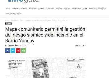 Infogate – Mapa comunitario permitirá la gestión del riesgo sísmico y de incendio en el Barrio Yungay