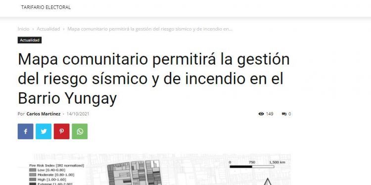 Infogate – Mapa comunitario permitirá la gestión del riesgo sísmico y de incendio en el Barrio Yungay