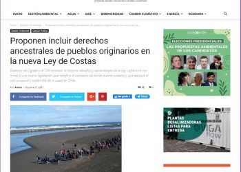 Codexverde.cl: Proponen incluir derechos ancestrales de pueblos originarios en la nueva Ley de Costas