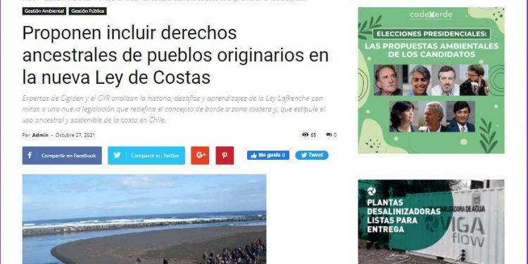 Codexverde.cl: Proponen incluir derechos ancestrales de pueblos originarios en la nueva Ley de Costas
