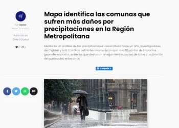 El Ciudadano: Mapa identifica las comunas que sufren más daños por precipitaciones en la Región Metropolitana