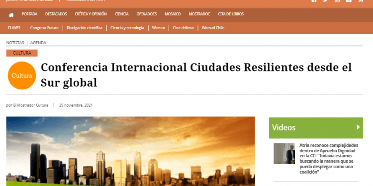 El Mostrador.cl: Conferencia Internacional Ciudades Resilientes desde el Sur global