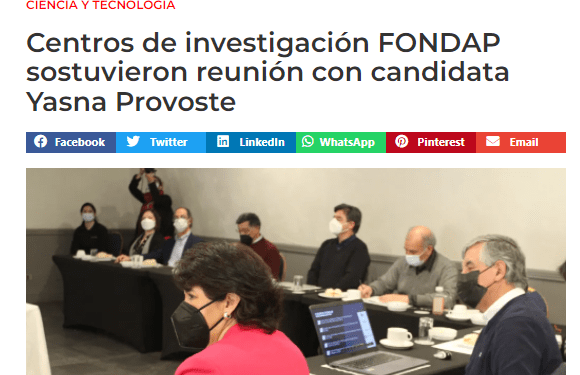 G5noticias.cl: Centros de investigación FONDAP sostuvieron reunión con candidata Yasna Provoste