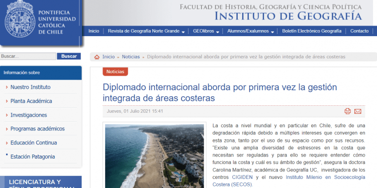 GeograDiplomado internacional aborda por primera vez la gestión integrada de áreas costerasfía.uc.cl: