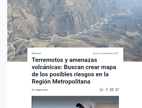 Meganoticias: Terremotos y amenazas volcánicas: Buscan crear mapa de los posibles riesgos en la Región Metropolitana
