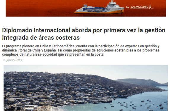 Mundoacuicola.cl: Diplomado internacional aborda por primera vez la gestión integrada de áreas costeras