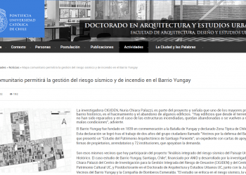 Doctoradofadeu.uc.cl: Mapa comunitario permitirá la gestión del riesgo sísmico y de incendio en el Barrio Yungay