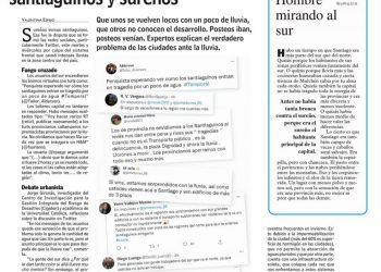 LUN: La lluvia provocó un temporal de pesadeces entre santiaguinos y sureños