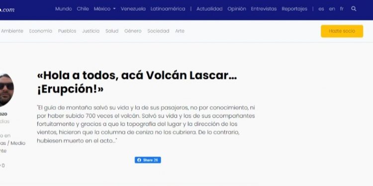 El Ciudadano | «Hola a todos, acá Volcán Lascar… ¡Erupción!»