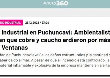 Futuro 360 | Incendio industrial en Puchuncaví: Ambientalistas denuncian que cobre y caucho ardieron por más de 4 horas en Ventanas
