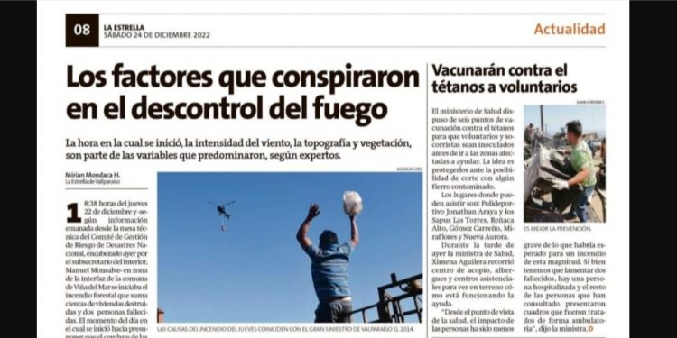 La Estrella de Valparaíso | Los factores que conspiraron en el descontrol del fuego