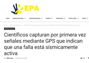 EpaNews | Científicos capturan por primera vez señales mediante GPS que indican que una falla está sísmicamente activa