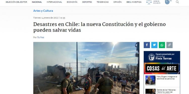 Bíobío | Desastres en Chile: la nueva Constitución y el gobierno pueden salvar vidas