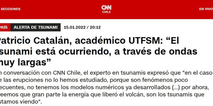CNN Chile | Patricio Catalán, académico UTFSM: “El tsunami está ocurriendo, a través de ondas muy largas”