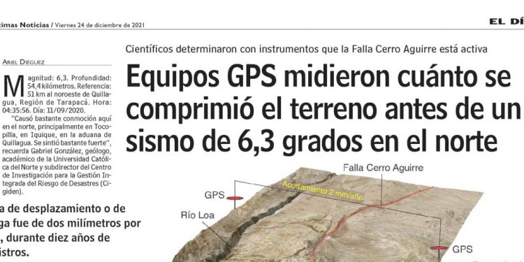 LUN | Equipo GPS midieron cuánto se comprimió el terreno antes de un sismo de 6,3 grados en el norte